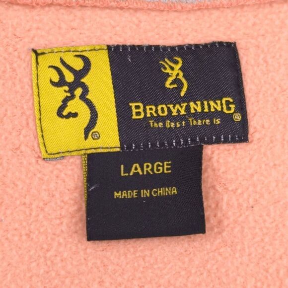 Browning Women’s Large Coral & Grey Colorblock Full Zip Jacket Coat Hooded - Picture 5 of 10